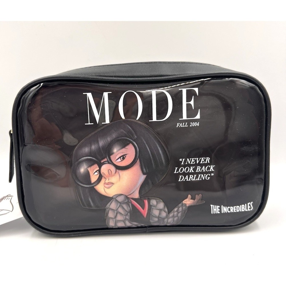 Primark The Incredibles Edna Mode Transparent Makeup Bag 9" X 6" X 2.5" NWT